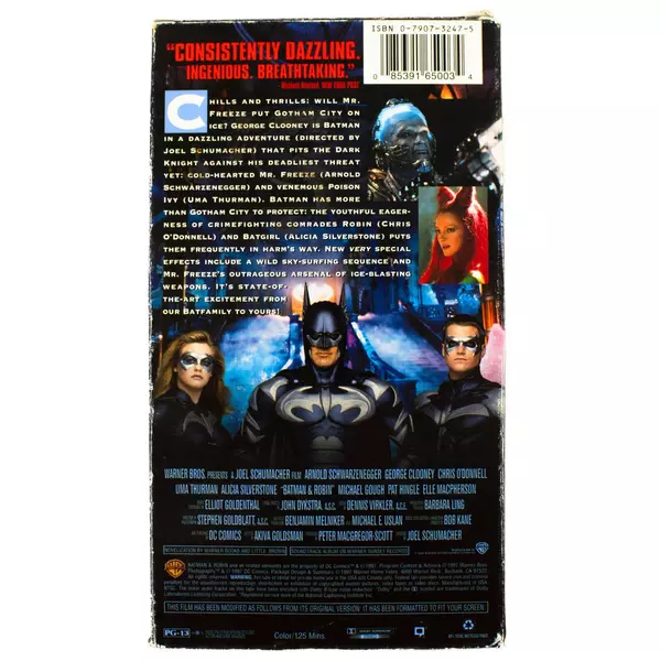 Batman & Robin (1997) VHS Warner Bros Untested PG-13