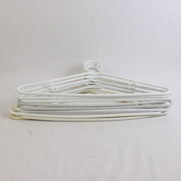 Mixed Lot of 10 White Plastic Clothes Hangers Home Storage