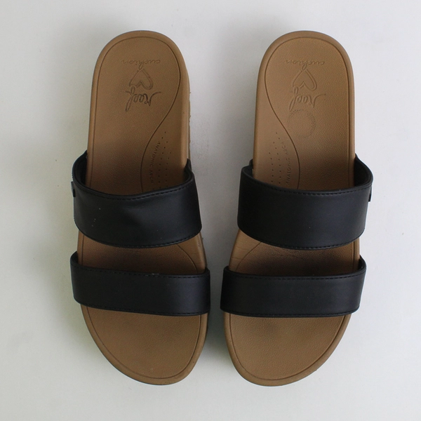 Reef Cushion Black Vista Hi Platform Slide Sandal Shoes Women's Size 9