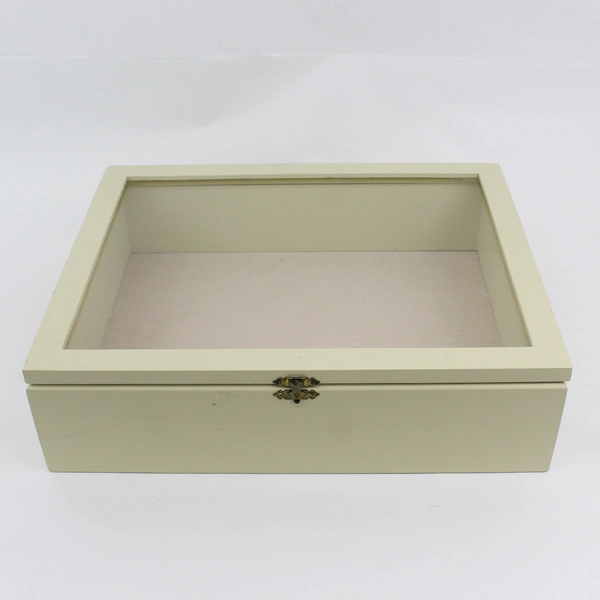 2000 Exposures Wooden Glass Top Display Case Light yellow 12 x 15 x 4  Inches