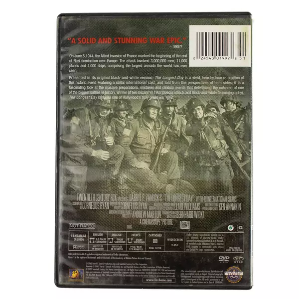 The Longest Day (DVD) John Wayne Henry Fonda Robert Mitchum Pre-Owned Untested