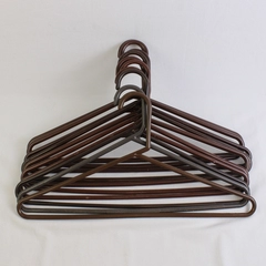 Lot of 10 Brown Plastic Coat Hangers Standard Size for Shirts & Pants