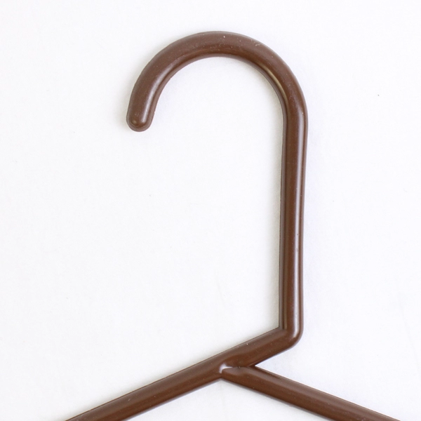 Lot of 10 Brown Plastic Coat Hangers Standard Size for Shirts & Pants