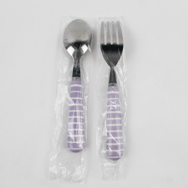 Set of 2 Pottery Barn Kids Utensils With Storage Case Fork Spoon Silverware 