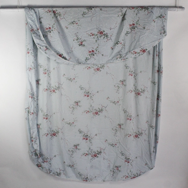 Perma-Press Percale Blue Floral Patterned Fitted Sheet Queen Size