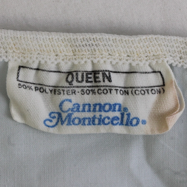 Perma-Press Percale Blue Floral Patterned Fitted Sheet Queen Size