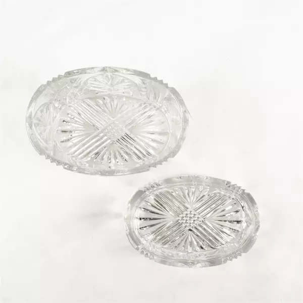 Waterford Lismore Crystal Lidded Oval Trinket Box 3.25x5x5