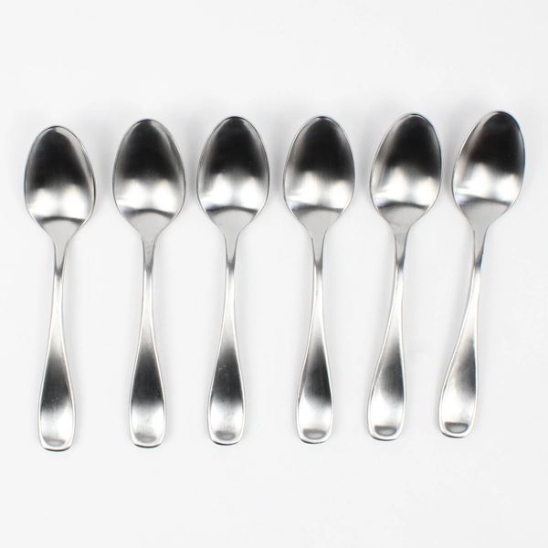 Lot Of 6 Oneida Silver Satin Voss (Stainless) Flatware Soup Spoons 7.25" Long