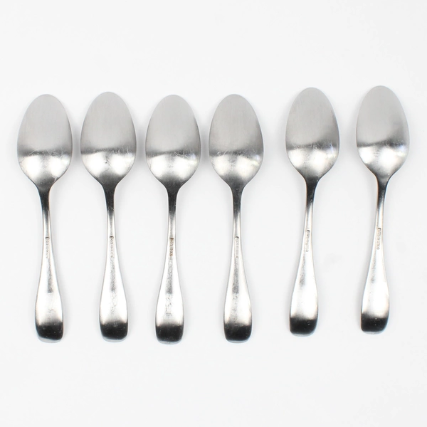 Lot Of 6 Oneida Silver Satin Voss (Stainless) Flatware Soup Spoons 7.25" Long