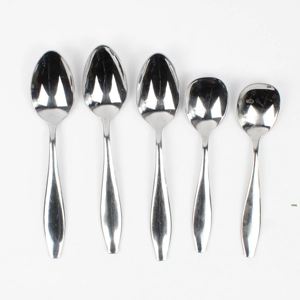 Lot Of 5 Oneida Silver Comet (Stainless) Flatware 3 Soup Spoons & 2 Sugar Spoons