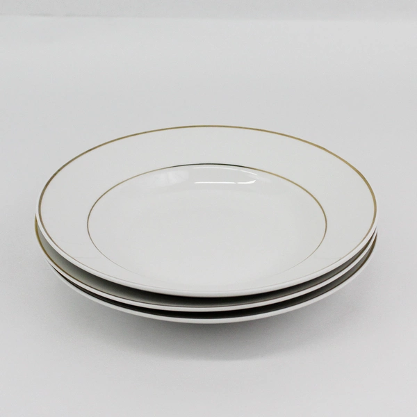 3 Gibson Anniversary Soup/Cereal Bowls. White W/Gold Trim China