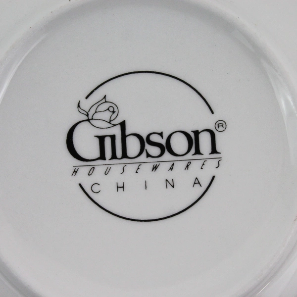 4 Gibson 6” Bread Plates Anniversary Golden White Plate with Gold Band & Trim