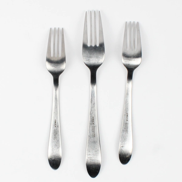 Lot of 3 IKEA Smide Pattern Stainless Steel 2 Salad Forks 1 Dinner Fork Good