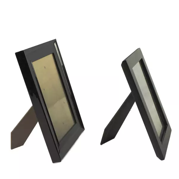 Lot of 2 Black Plastic Photo Frames, for photos 5"x7" 2017 