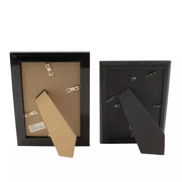 Lot of 2 Black Plastic Photo Frames, for photos 5"x7" 2017 