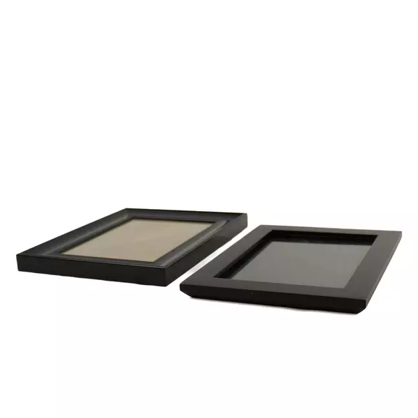 Lot of 2 Black Plastic Photo Frames, for photos 5"x7" 2017 