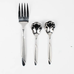 Lot Of 3 Oneida Silver Risotto (Stainless) Flatware Serving Fork 2 Sugar Spoons