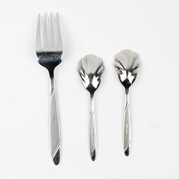 Lot Of 3 Oneida Silver Risotto (Stainless) Flatware Serving Fork 2 Sugar Spoons