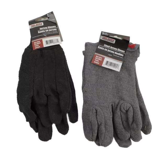 Lot of 2 Pairs of Tool Bench Jersey Gloves, New 