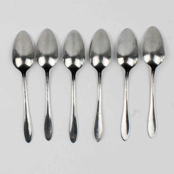 Lot Of 6 Oneida Silver Debonair (Stainless) Flatware Teaspoons 6.25" Long