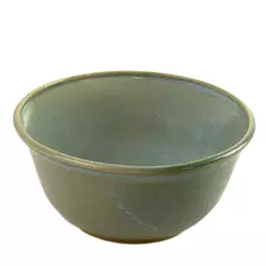 Blue Ceramic Bowl Signed KM 8" Handcrafted Serving Display