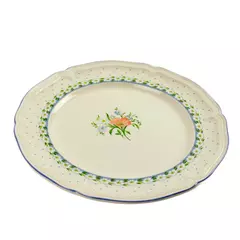 Villeroy & Boch Romantica 8.5in Floral Bouquet Plate Blue Border Scalloped
