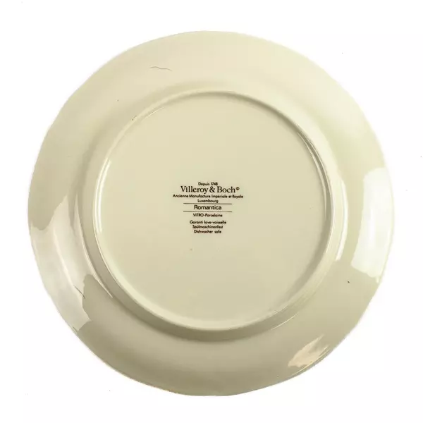 Villeroy & Boch Romantica 8.5in Floral Bouquet Plate Blue Border Scalloped