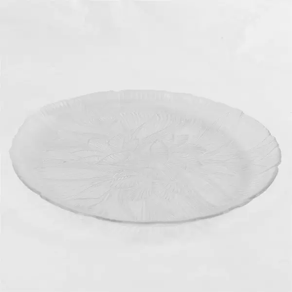 Arcoroc Canterbury Crocus Torte Plate 10.5in Clear Glass Serving Platter