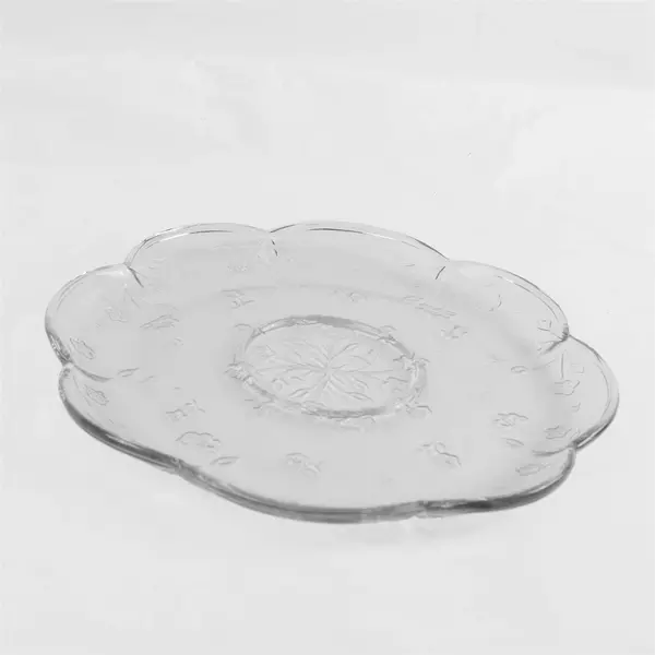 Vintage Anchor Hocking Savannah 12" Clear Glass Floral Platter