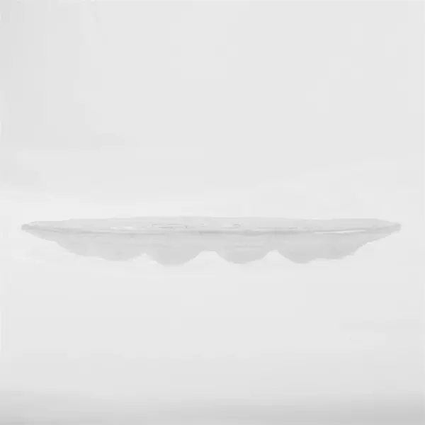 Clear Glass Deviled Egg Tray 12in Embossed Floral Butterfly Server