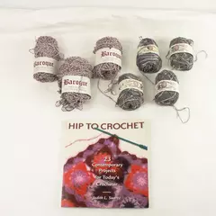 Lot of 7 Skeins Yarn 4 Cameo 075 & 3 Baroque 8803 with Book