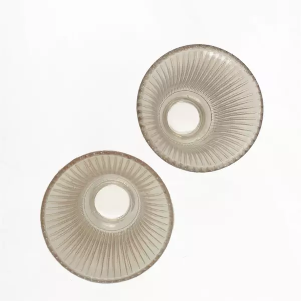 Set of 2 Ribbed Clear Glass Ceiling Fan Replacement Shades