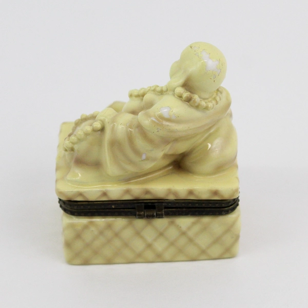 Vintage Small Porcelain Buddha Trinket Box