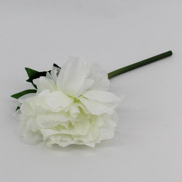 Real Deals Single Artificial White Silk Peony Stem