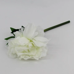 Real Deals Single Artificial White Silk Peony Stem