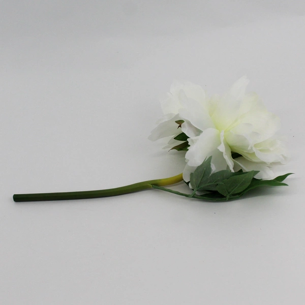 Real Deals Single Artificial White Silk Peony Stem