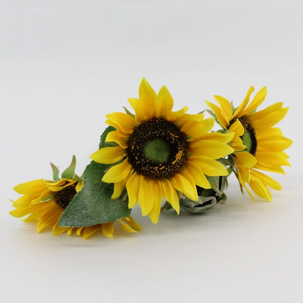 4 Melrose International Yellow 11.5" Faux Silk Sunflower Stems