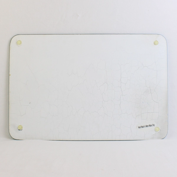 Unbranded Solid Blue Color Fruit Print Glass Cutting Board W/ Feet 18.25"x12.25"