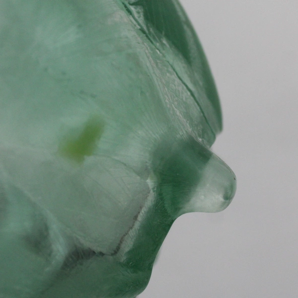 Recycled Glass 3 Footed Green Tulip Shape Candle Holder 4"