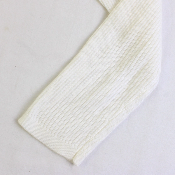 WHBM Women's M White Cashmere Blend Ribbed Knit Sweater 