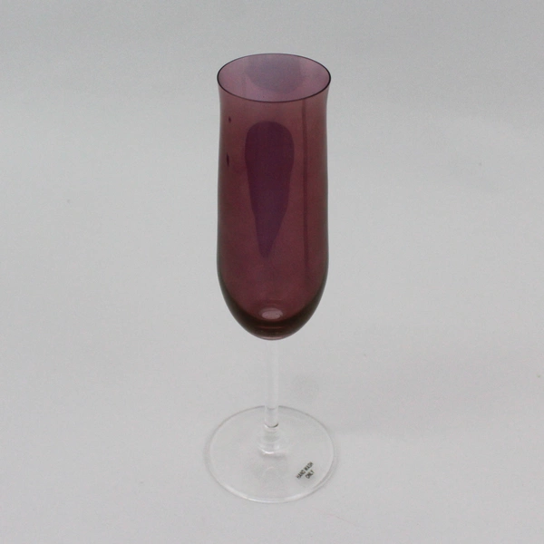 2 Iridescent Champagne Flutes Made In China blue And Burgundy 9 Inch