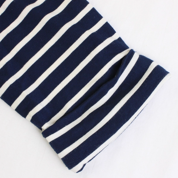 Dahlya Navy Blue and White Striped 3/4-Sleeve Women's Size Large