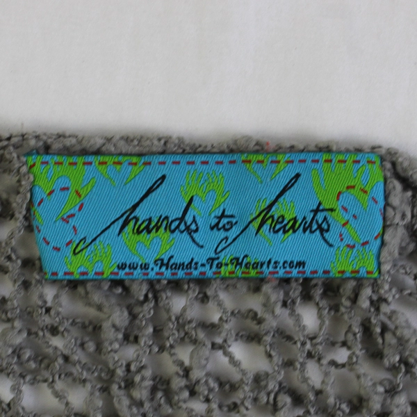 Hands to Hearts Gray Open Knit Long-Sleeve Top Women's Size Medium