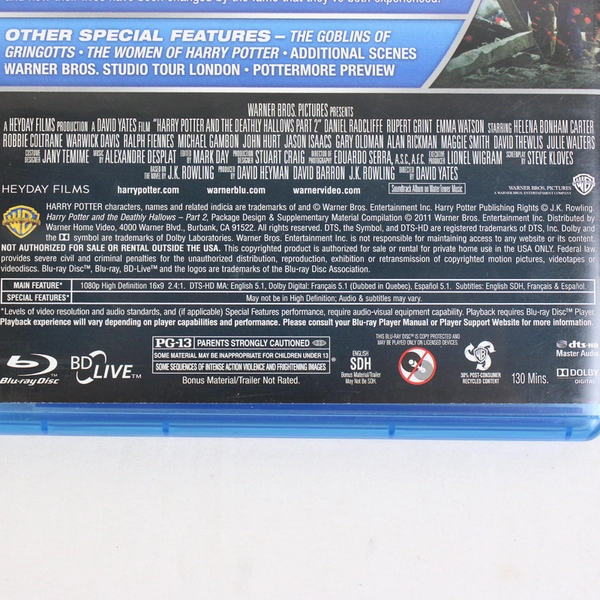 Harry Potter and the Deathly Hallows - Part 2 [Blu-ray and DVD] Very Good
