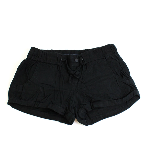 Jessica Simpson Solid Black Cuffed Cotton Shorts Women's Size 29