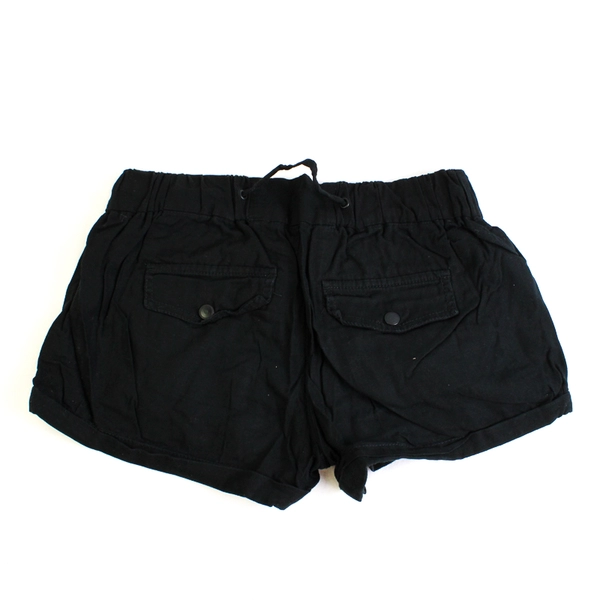 Jessica Simpson Solid Black Cuffed Cotton Shorts Women's Size 29