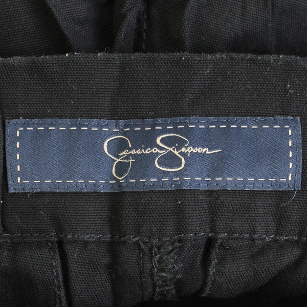 Jessica Simpson Solid Black Cuffed Cotton Shorts Women's Size 29
