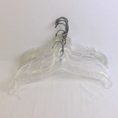 Lot of 10 Clear Plastic Retail Hangers Wire Hook Double Notched Non Slip