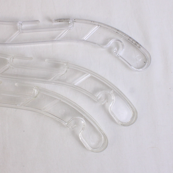 Lot of 10 Clear Plastic Retail Hangers Wire Hook Double Notched Non Slip