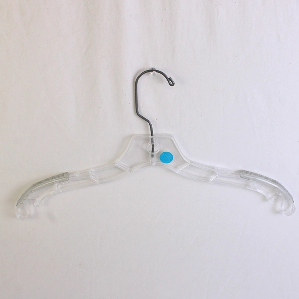 Lot of 10 Clear Plastic Retail Hangers Wire Hook Double Notched Non Slip